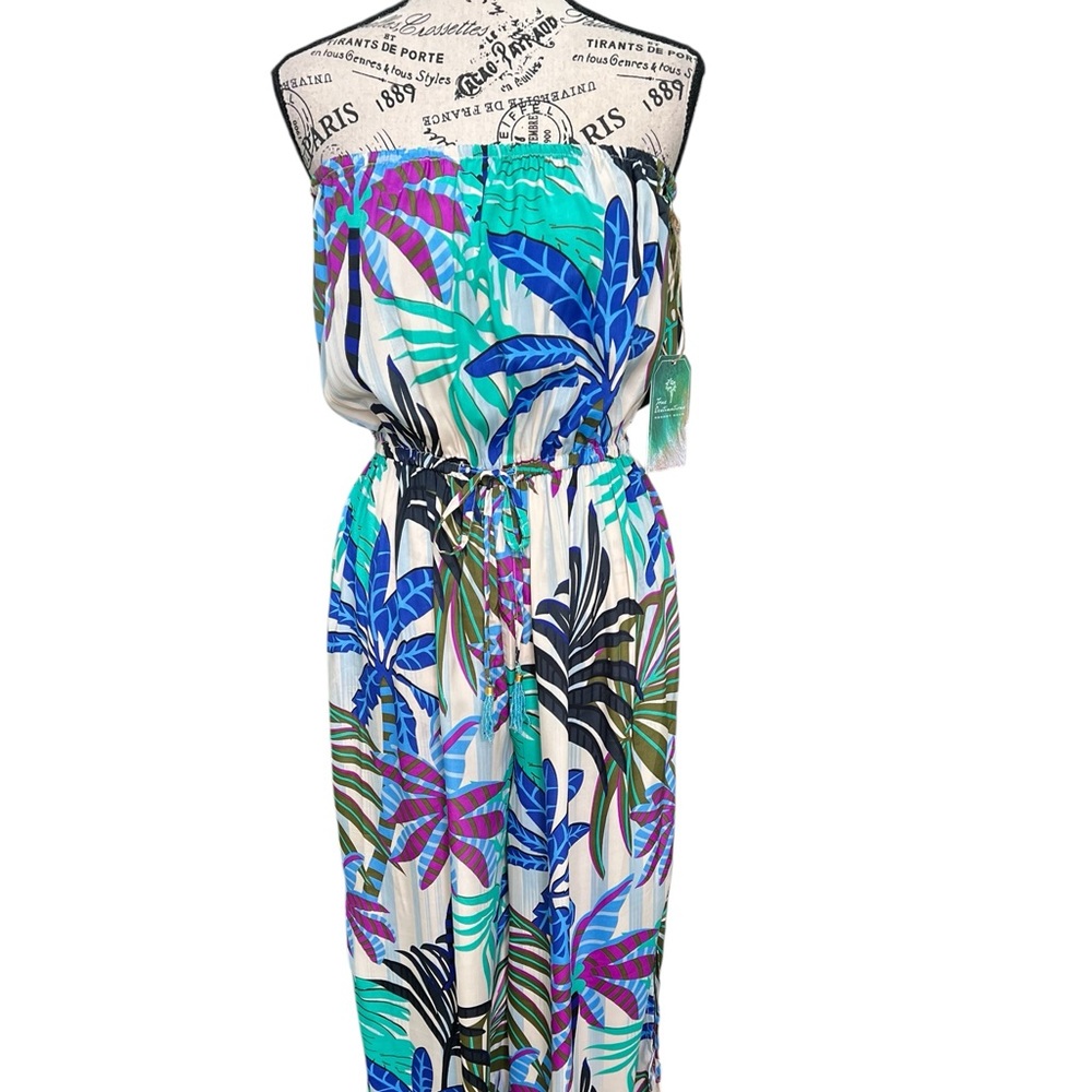 Tropical Leaf Print Jumpsuit